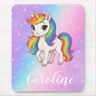 Magical colourful unicorn mouse pad
