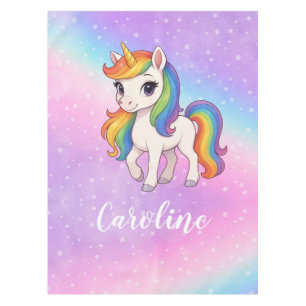 Magical colourful unicorn  tablecloth