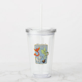 Magical Creatures Vintage Graphic Acrylic Tumbler