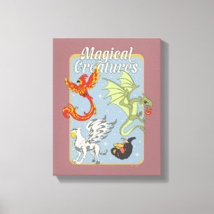 Magical Creatures Vintage Graphic Canvas Print