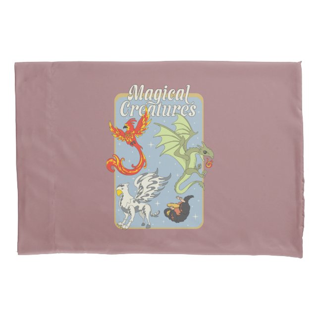 Magical Creatures Vintage Graphic Pillowcase (Front)