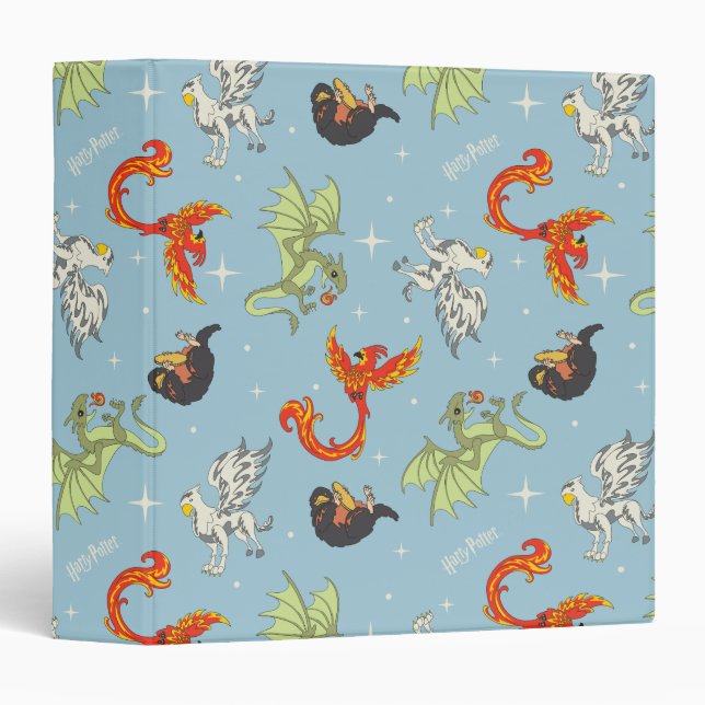 Magical Creatures Vintage Pattern Binder (Front/Spine)