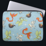 Magical Creatures Vintage Pattern Laptop Sleeve<br><div class="desc">Bring the wonder of magical creatures to life with this vibrant all-over pattern design. Featuring soaring phoenixes, proud hippogriffs, playful dragons, and other enchanting beasts, this lively print captures the excitement and adventure of the wizarding world. Set against a soft sky-blue background with twinkling star accents, the colorful illustrations create...</div>