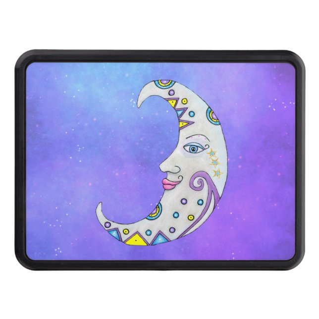 Magical Crescent Moon Colourful Abstract Shapes Sk Trailer Hitch Cover (Front)