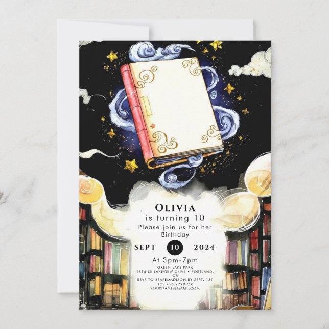Magical Custom Fun Storybook Birthday Invitation (Front)