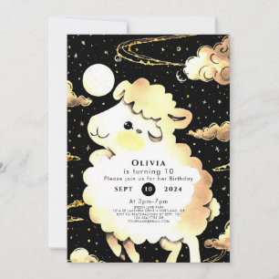 Magical Custom Sheep Birthday Invitation