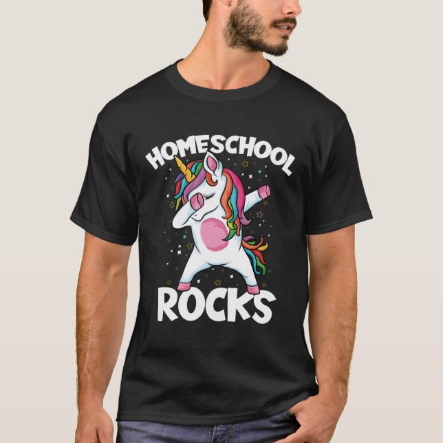 Magical cute Dabbing unicorn First Day Of School H T-Shirt (Front)