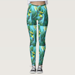 Magical Cute Dragonfly Pine Tree Designed Leggings