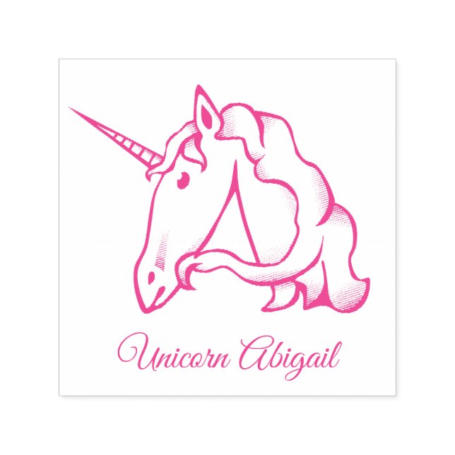 Magical Cute Monogram A Custom Unicorn Abigail Self-inking Stamp (Design)