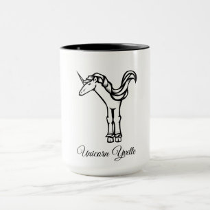 Magical Cute Monogram Y Custom Unicorn Yvette Mug