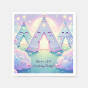 Magical Cute Sleepover Birthday Party Napkin