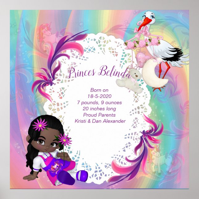 Magical Cutie Pie Unicorn Baby Girl Poster (Front)