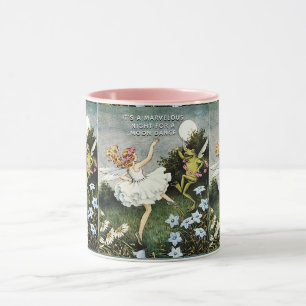 Magical Dancing Fairy and Frog Two-Tone coffee mug