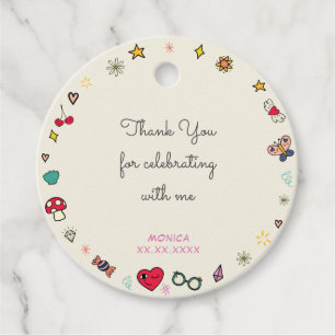 Magical day cats rabbits unicorns kids thank you favour tags