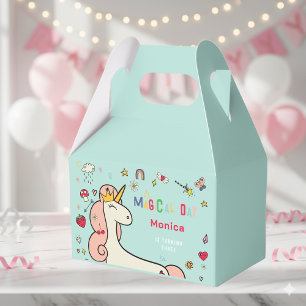 Magical day cute cartoon unicorn kids birthday favor box