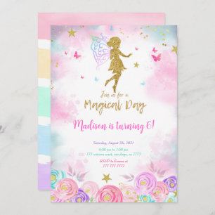 Magical Day, Fairy Birthday Party Invitation