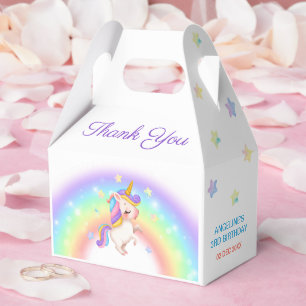 Magical Day Rainbow Stars Unicorn Birthday Favor Box