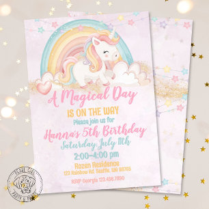 Magical Day Unicorn Birthday Invitation
