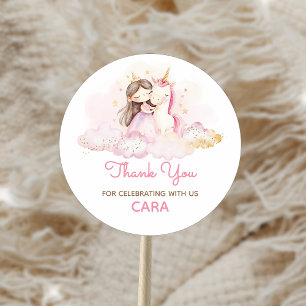 Magical Day Unicorn Birthday Party  Classic Round Sticker