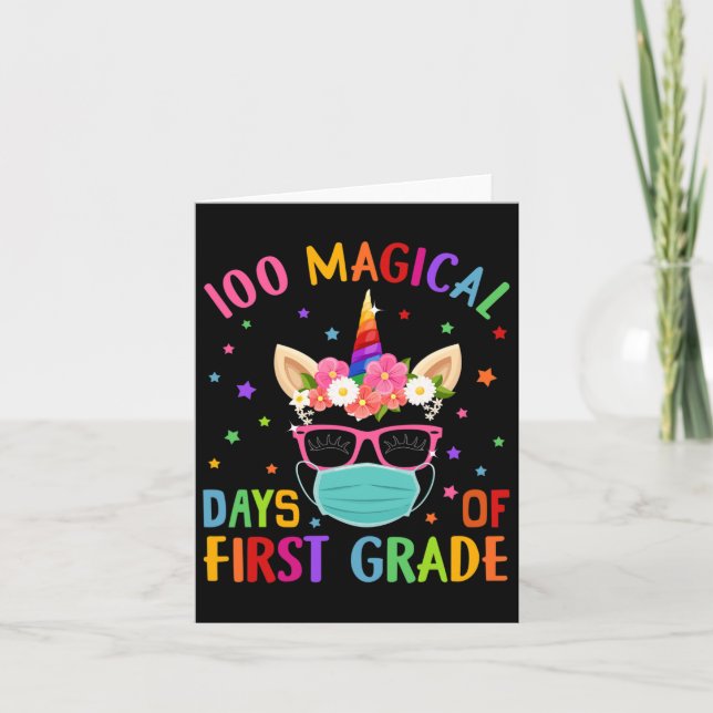 Magical Days Of First Grade School Unicorn Mask Gi Card (Front)