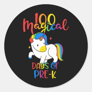 Magical Days Of Pre-k 100th Day Of School Teachers Classic Round Sticker