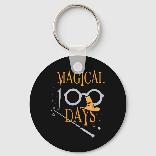 Magical Days Of School 100th Day Teacher Students  Keychain (Front)
