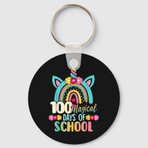 Magical Days Of School Unicorn Rainbow Teacher Stu Keychain