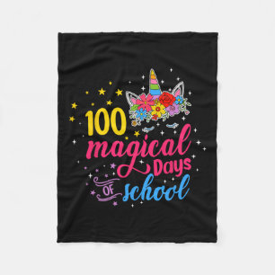 Magical Days Unicorn Kids Costume 100th Day Of Sch Fleece Blanket