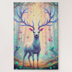 Magical Deer in Dreamy Forest Jigsaw Puzzle