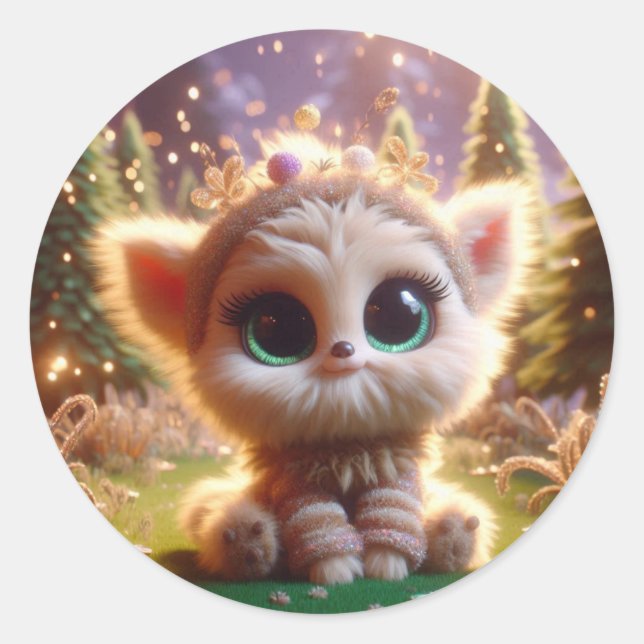 Magical Dog Classic Round Sticker (Front)