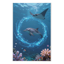 Magical Dolphin Canvas Print – Dreamy Ocean Wall A