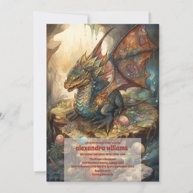 Magical Dragon Baby Shower Invitation (Front)