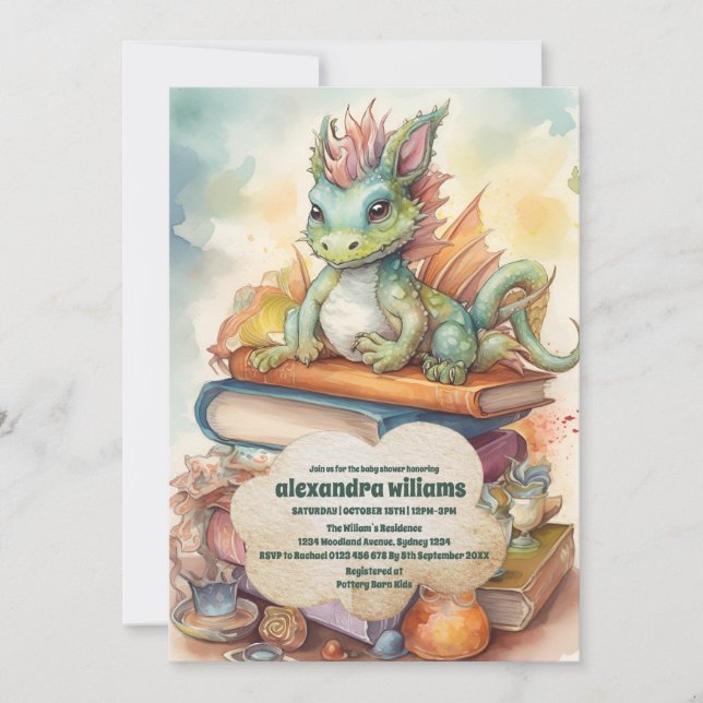 Magical Dragon Baby Shower Invitation (Front)