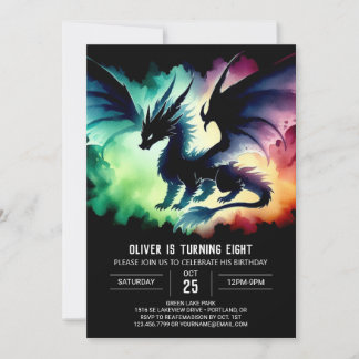 Magical Dragon Birthday Digital Invitation