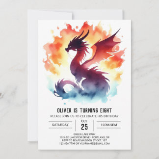Magical Dragon Birthday Digital Invitation