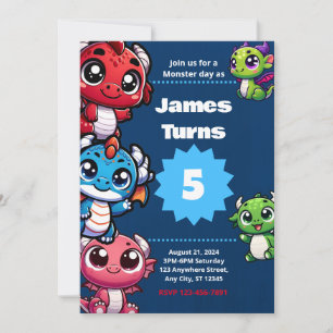 Magical Dragon Birthday Party Invitation