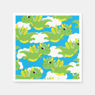 Magical Dragon Cute 1st Birthday Party Napkins