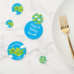 Magical Dragon Cute 1st Birthday Party Table Decor Confetti