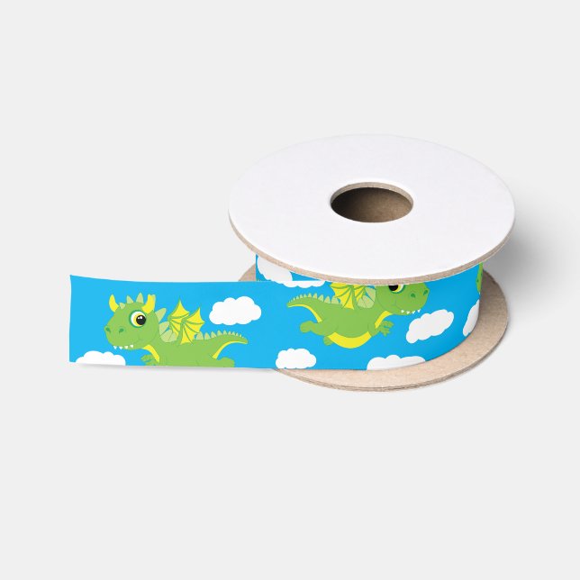 Magical Dragon Cute Ocean Animal Ribbon Satin Ribbon (Spool)