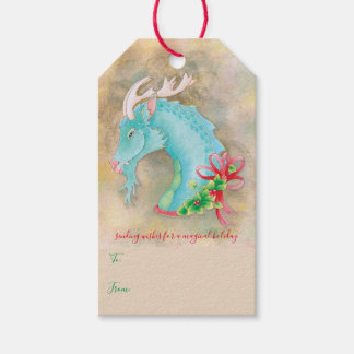 Magical Dragon Holiday Wishes Gift Tags
