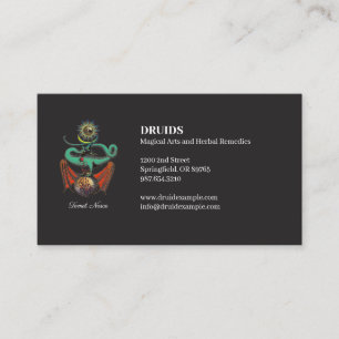 Magical Dragon Medieval Jet Black Business Card