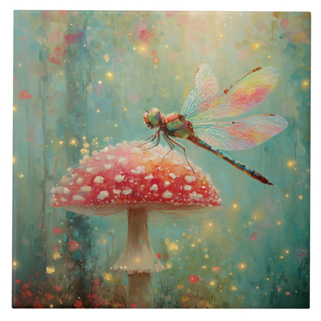 Magical Dragonfly on a Mushroom Tile (Front)