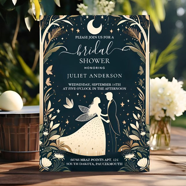 Magical Dream Mystical Stars Moon Bridal Shower Invitation (Creator Uploaded)