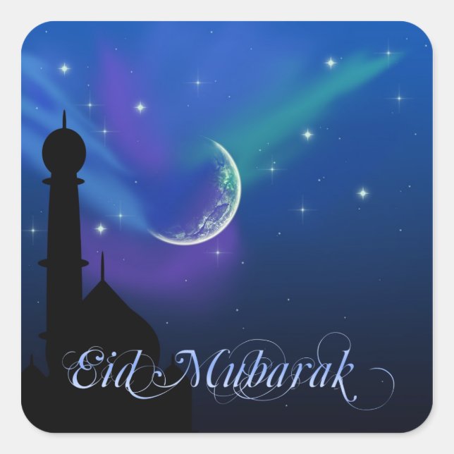 Magical Eid Night - Islamic Greeting Sticker (Front)