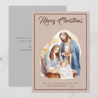 Magical elegant Nativity Star Christmas Holiday Card