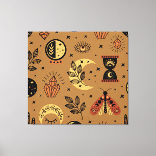 Magical Elements: Enchanting Seamless Pattern Canvas Print