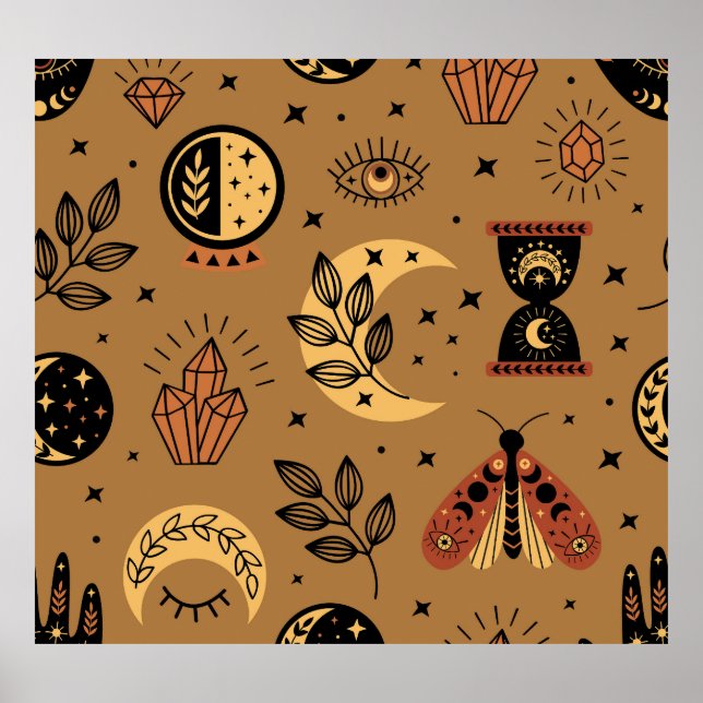 Magical Elements: Enchanting Seamless Pattern Poster (Front)