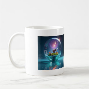 Magical Elephant in Cosmic Galaxy Glass Orb Fantas Coffee Mug