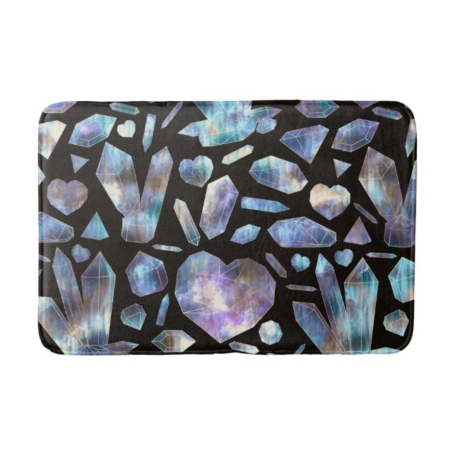 Magical Energy Crystals Rainbow Crystal Rocks Bath Mat (Front)