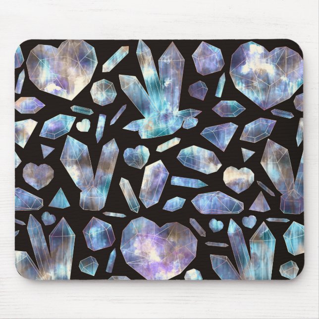 Magical Energy Crystals Rainbow Crystal Rocks Mouse Pad (Front)